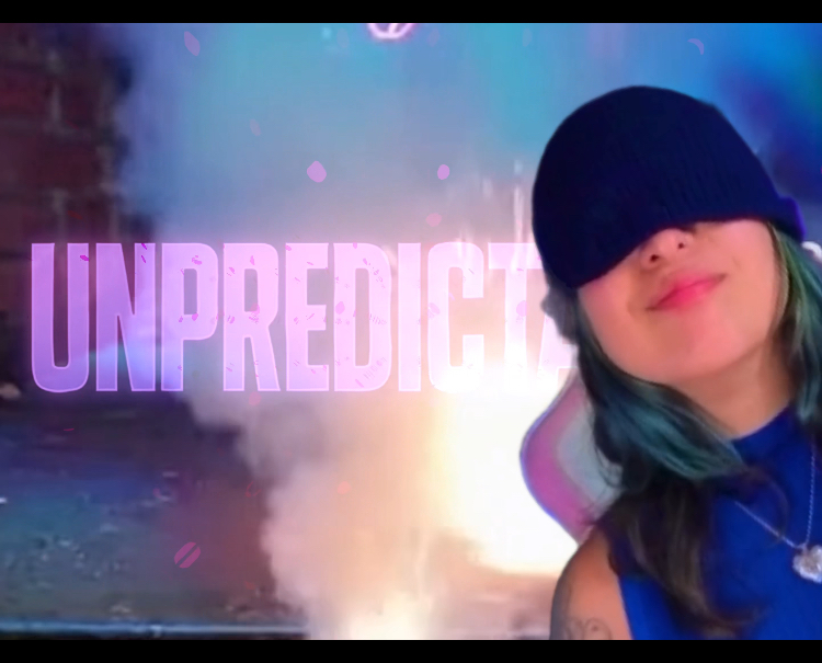 Unpredictable music video still featuring Celeste Bauman